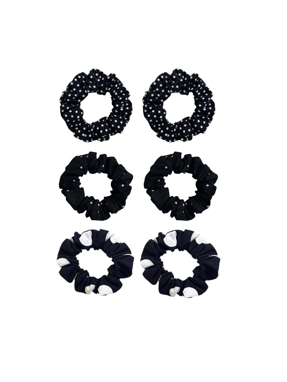 Polka Dot Scrunchie - Black and White